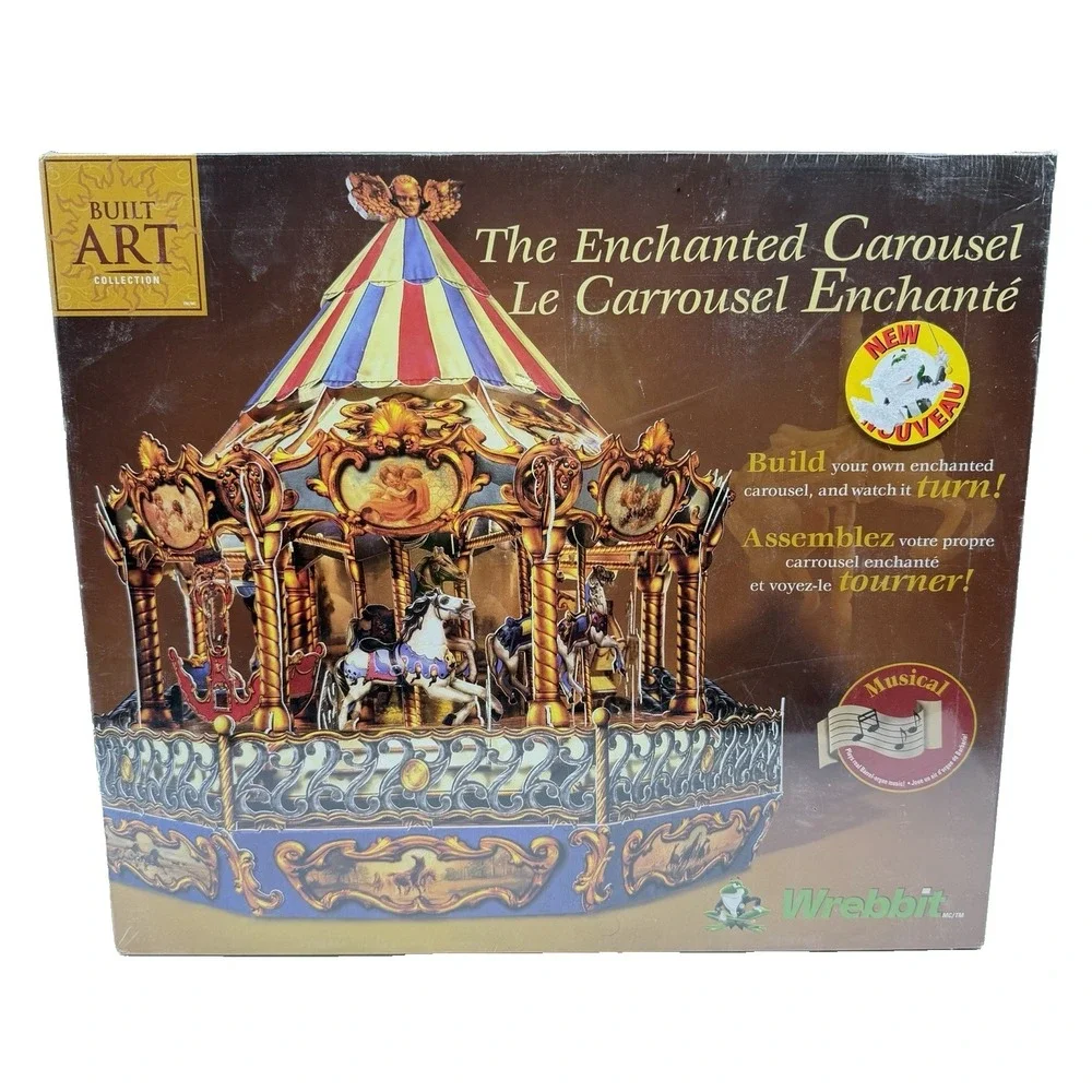 The Enchanted Carousel Musical Motion 3D Puzzle Wrebbit‎ Built Art New Sealed